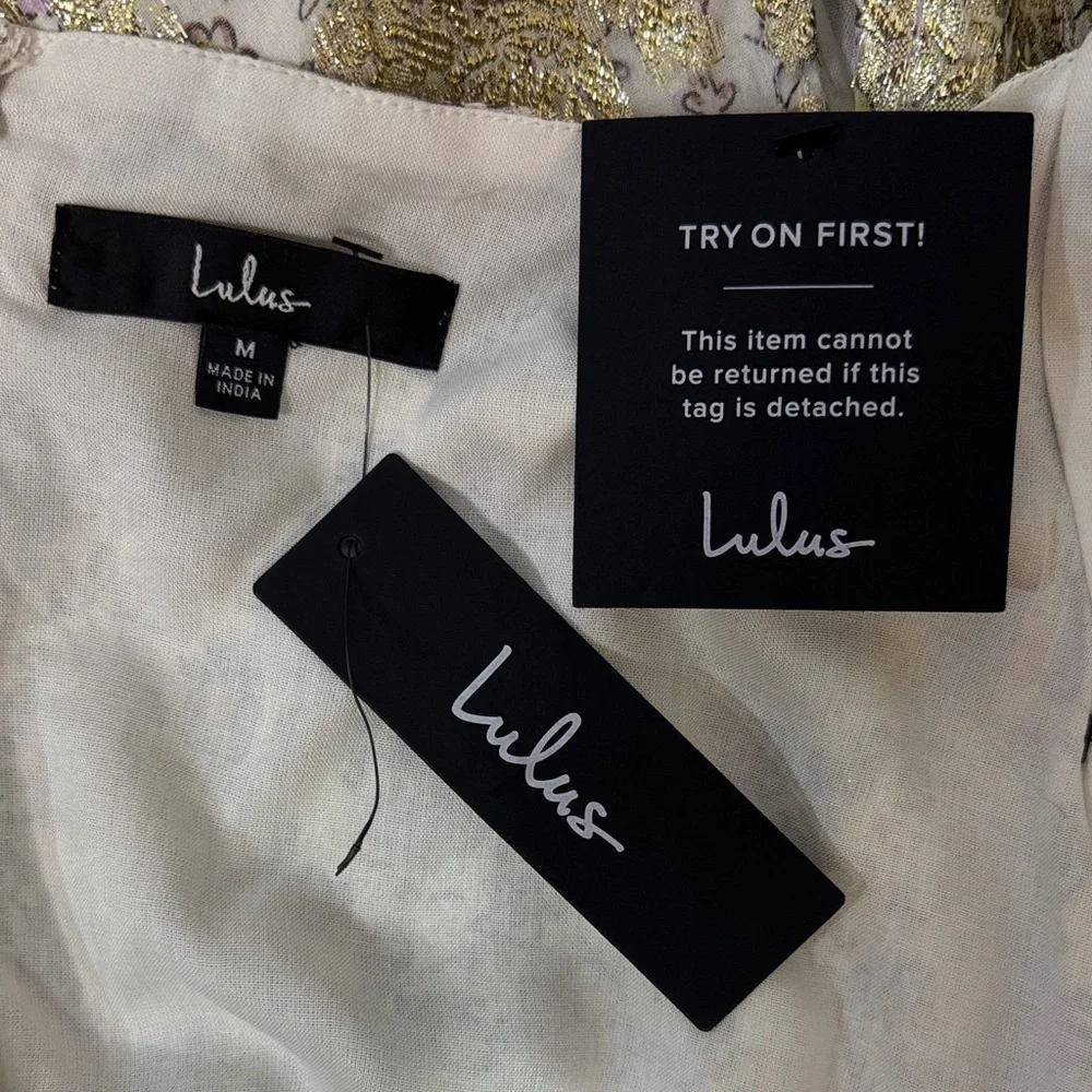 LuLu’s Elegant Gold and Silver Women's Dress Size Small & Medium NWT - Picture 12 of 13